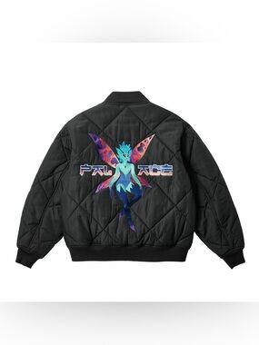 PALACE FAIRY BOMBER JACKET BLACK SS25 Logo Warm Up Varsity Zip Up Men's Large